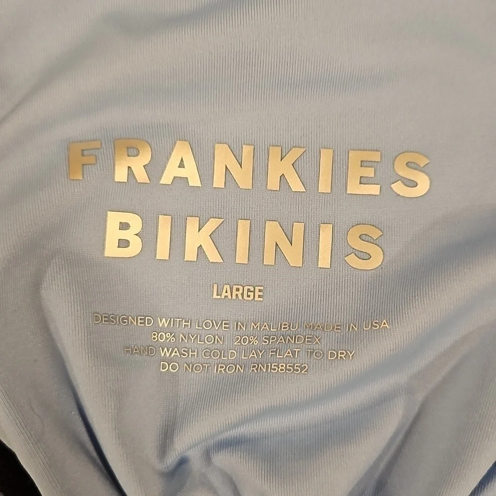 💕FRANKIES BIKINIS💕 Cupid High Neck Bikini Top Springtime Print ~ Large L NWOT